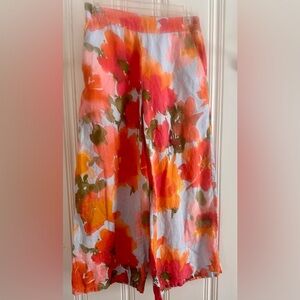 Joie Vibrant Floral Wide Leg Linen Pants